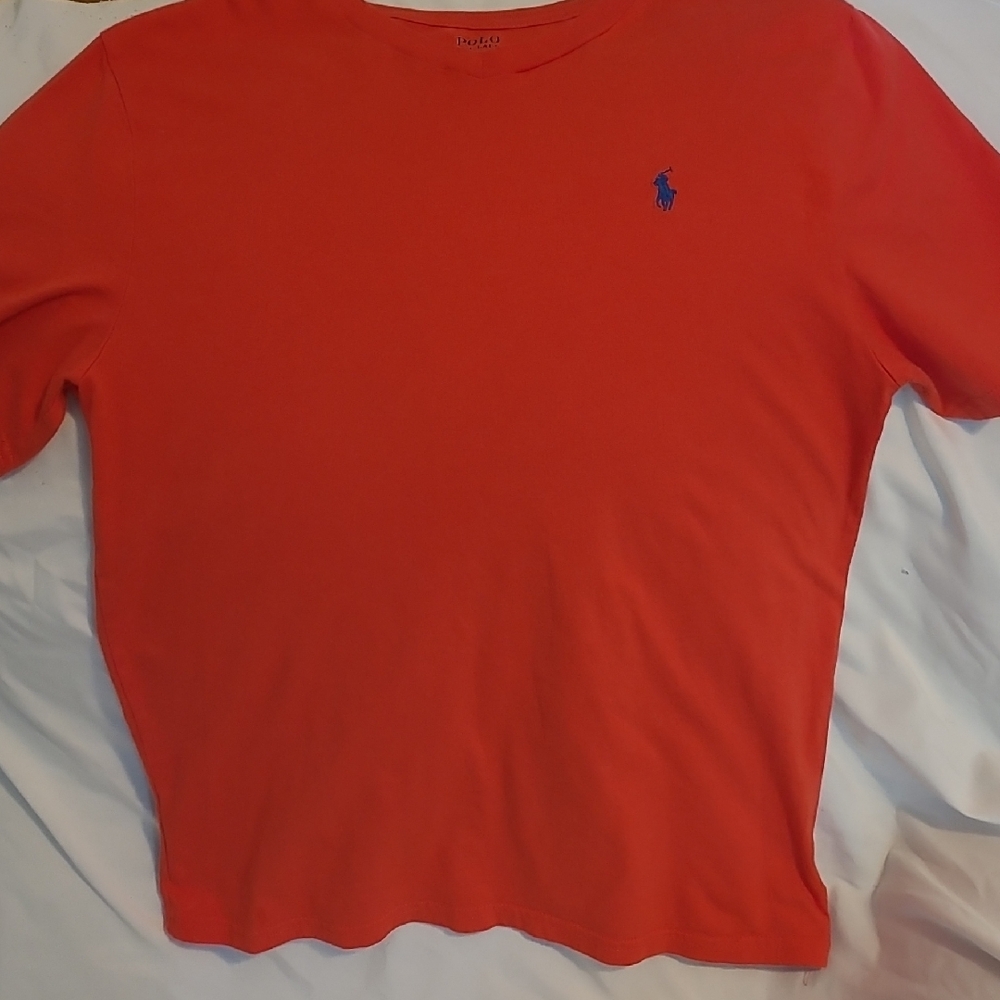 Ralph Lauren Vibrant Red Tee with Blue Emblem
